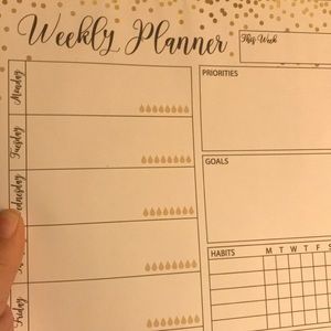 Weekly planner sheets